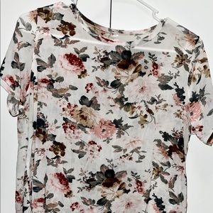 Floral mesh tee